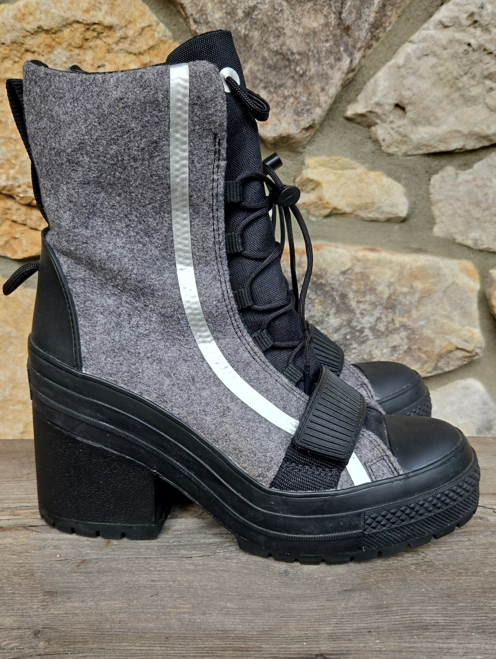 Converse Chuck Taylor All Star GR82 Extra High Top Boot 7 Chunky Platform Heel